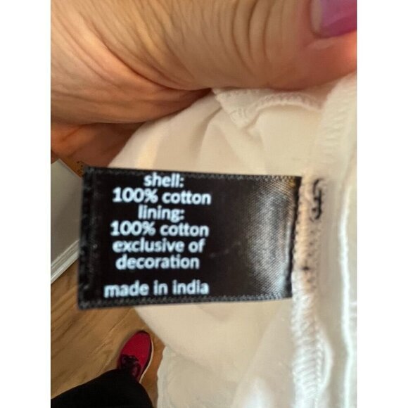 Lane Bryant Top Women 22 Red Off Shoulder Floral Smock Boho Western Hippie 80s - Picture 12 of 15